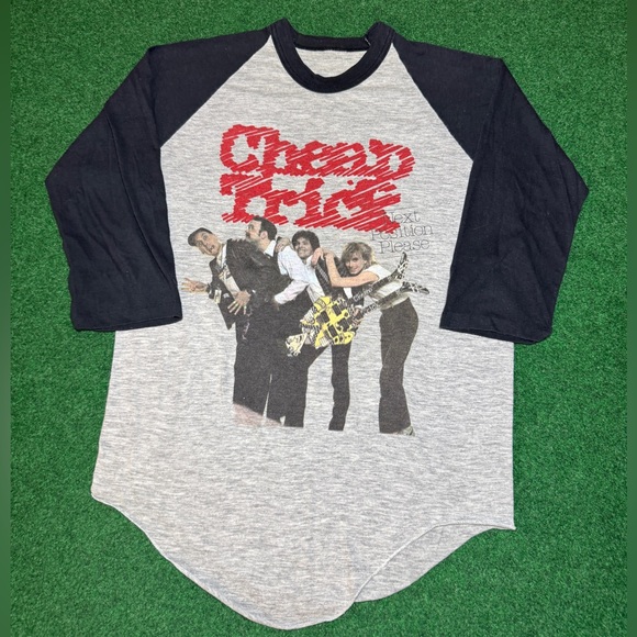 Vintage Cheap Trick 80s Band Raglan Next Position Please Tour L18x26 T Shirt